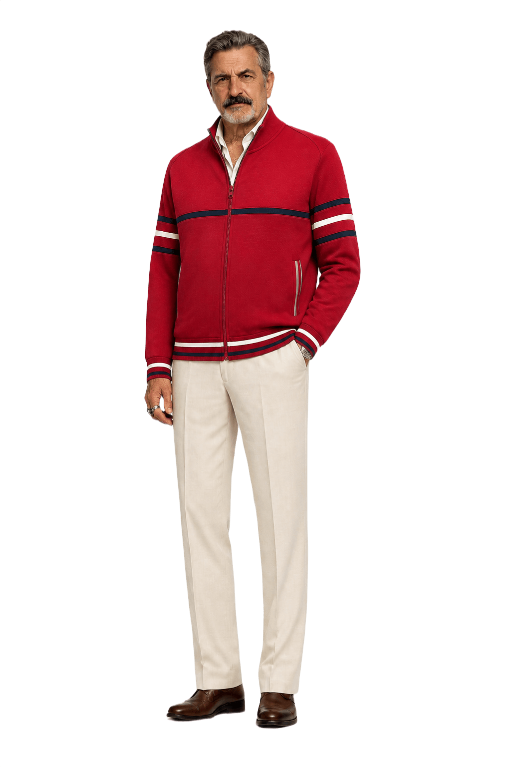 1980s Red Cotton Blend Jacket - Model
