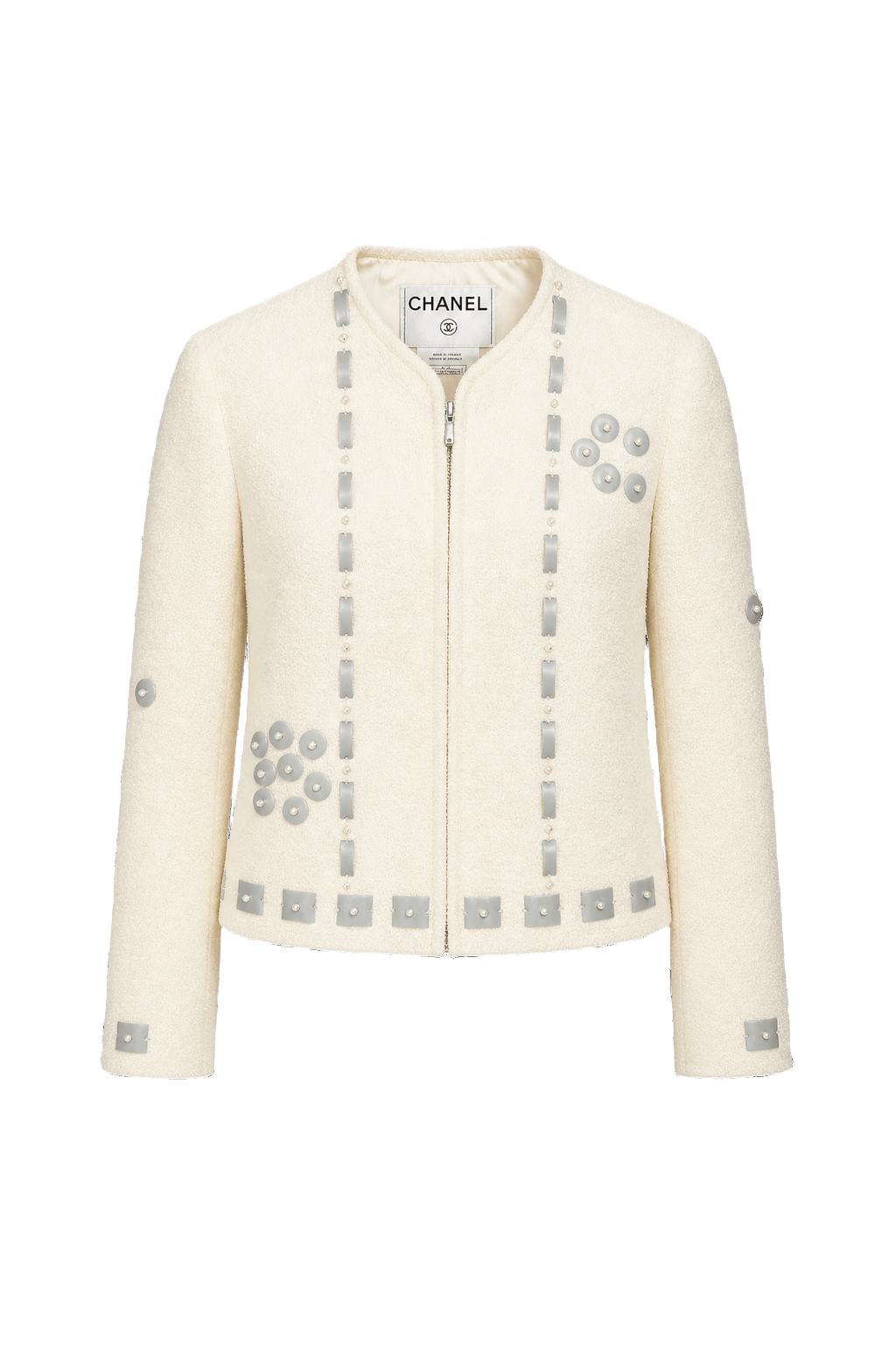[1990s] Cream Wool Blend Jacket - Front View