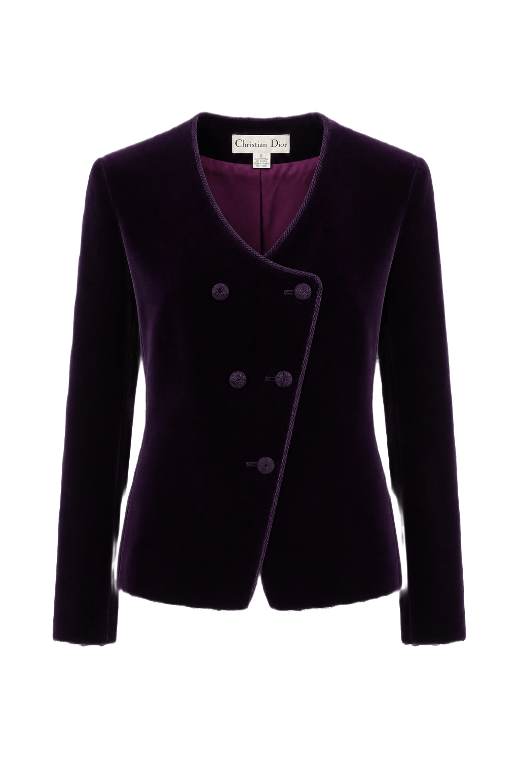 1980s Deep Purple Velvet Blazer - Front View