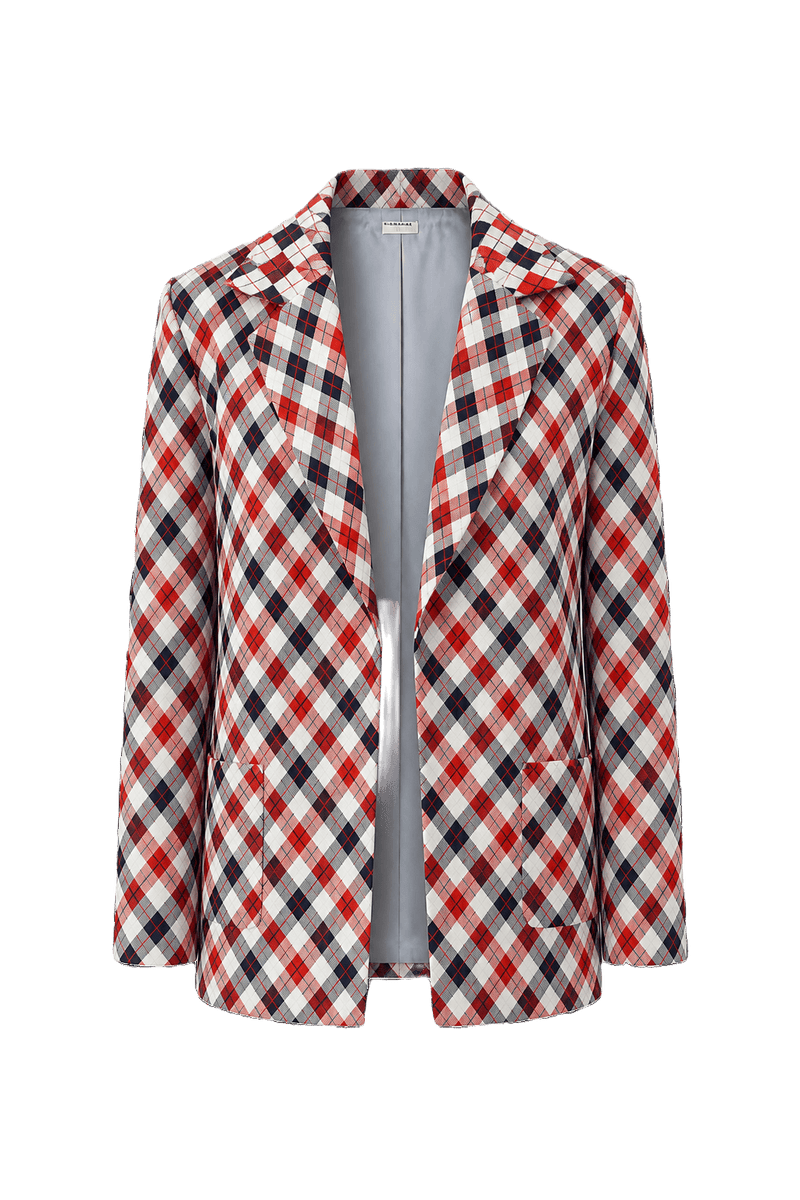 1960s Red Polyester Blend Blazer - Front View