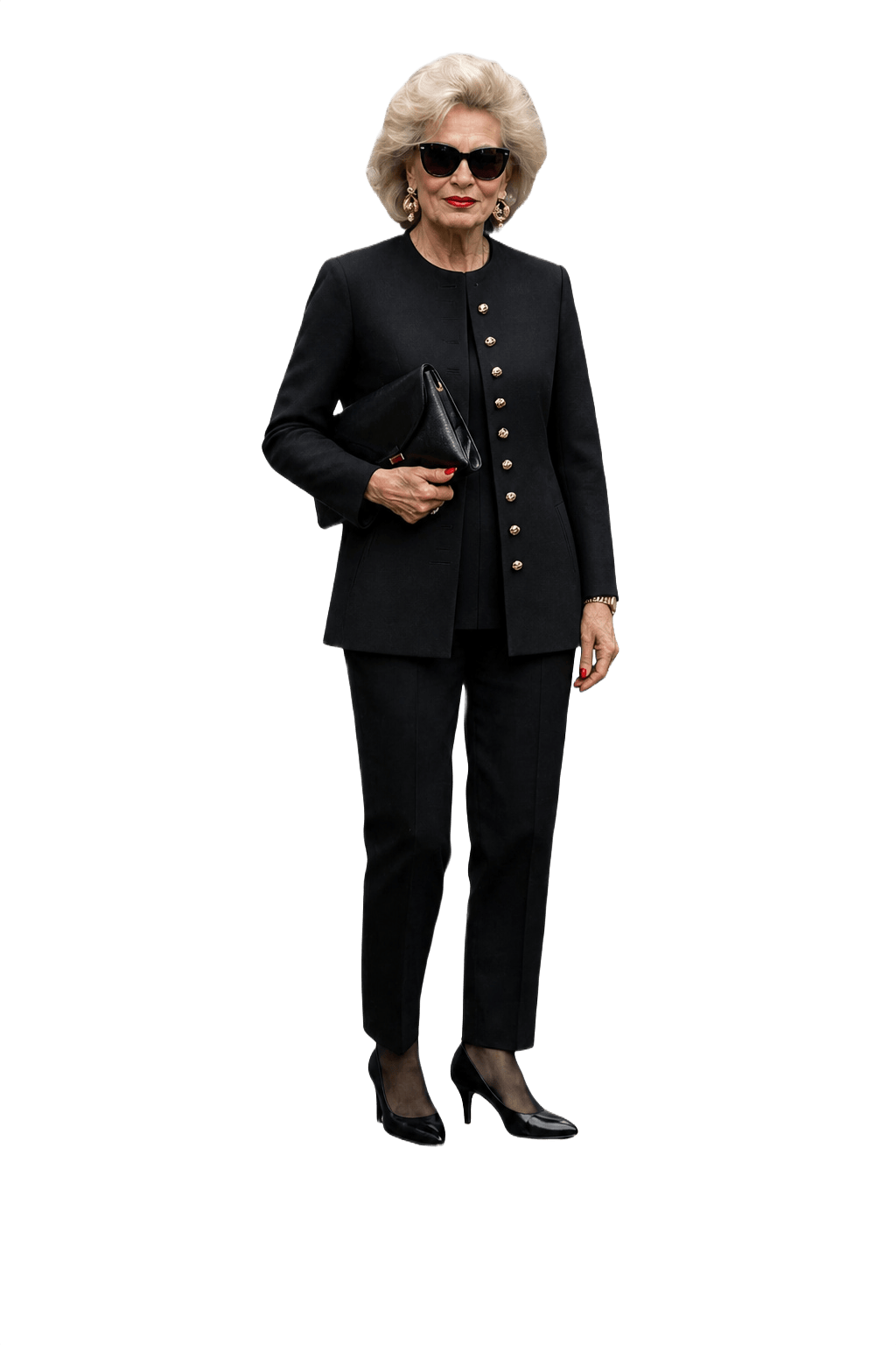 1990s Black Wool Blend Blazer - Model