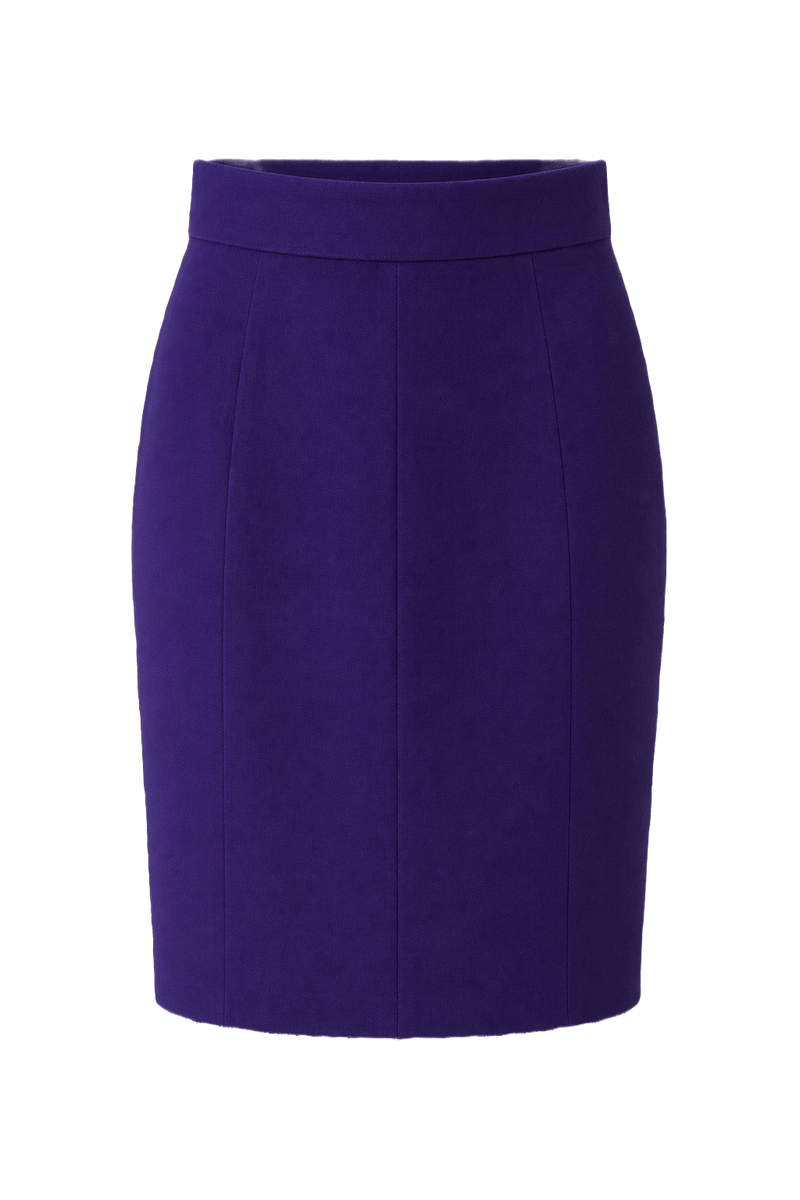 1980s Purple Cotton Blend Skirt - Front View