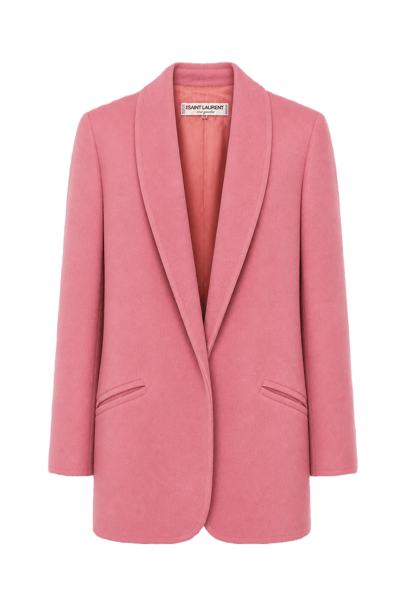 1970s Bright Pink Wool Blend Blazer - Front View