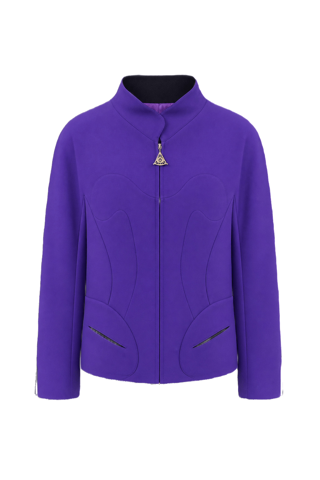 1980s Purple Wool Blend Jacket - Front View