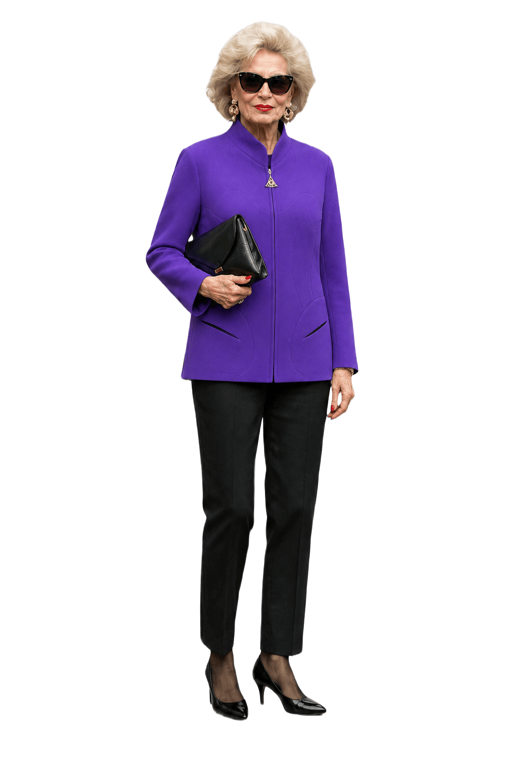 1980s Purple Wool Blend Jacket - Model