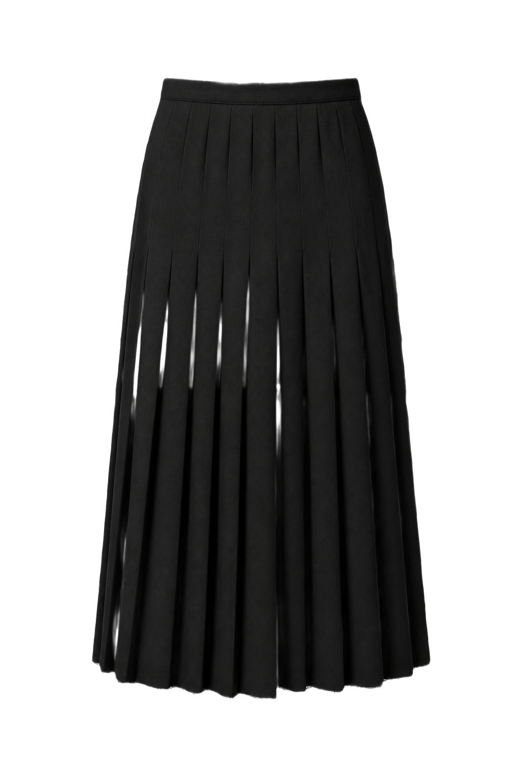 1970s Black Polyester Skirt - Front View