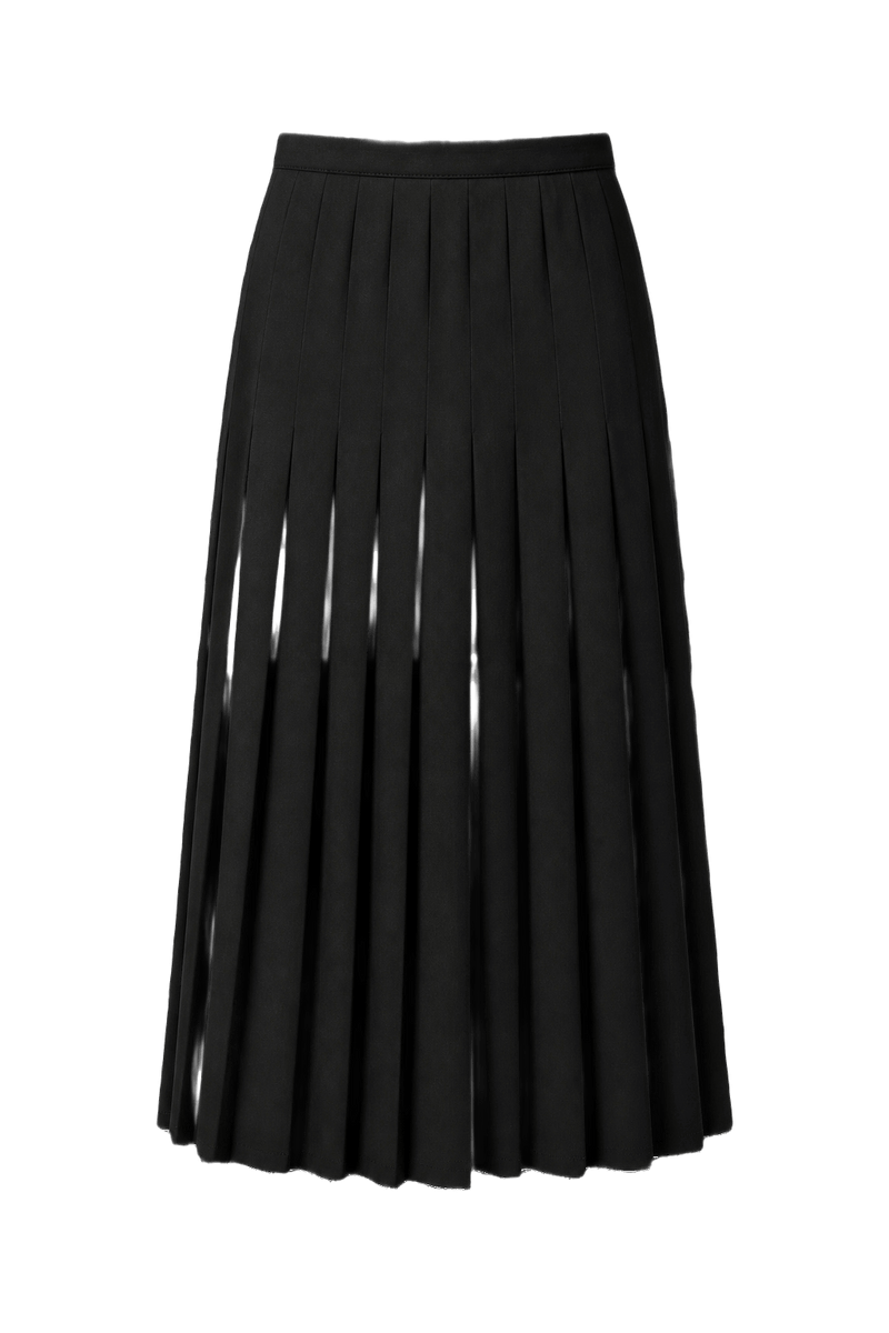 1970s Black Polyester Skirt - Front View