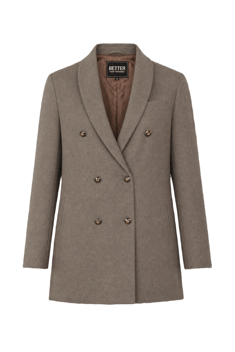 [1980s] Grey Wool Blend Blazer - Front View
