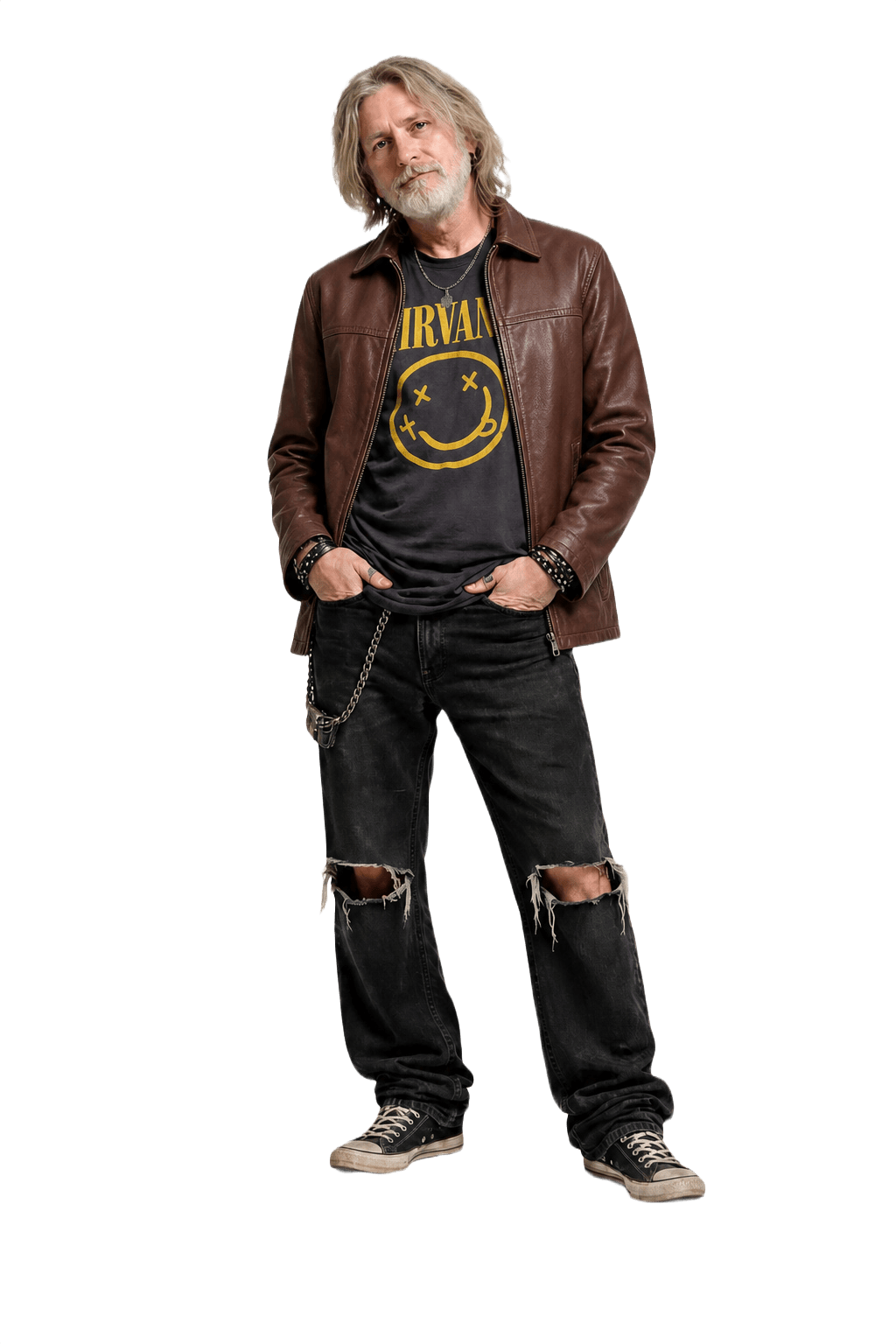 1990s Brown Leather Jacket - Model