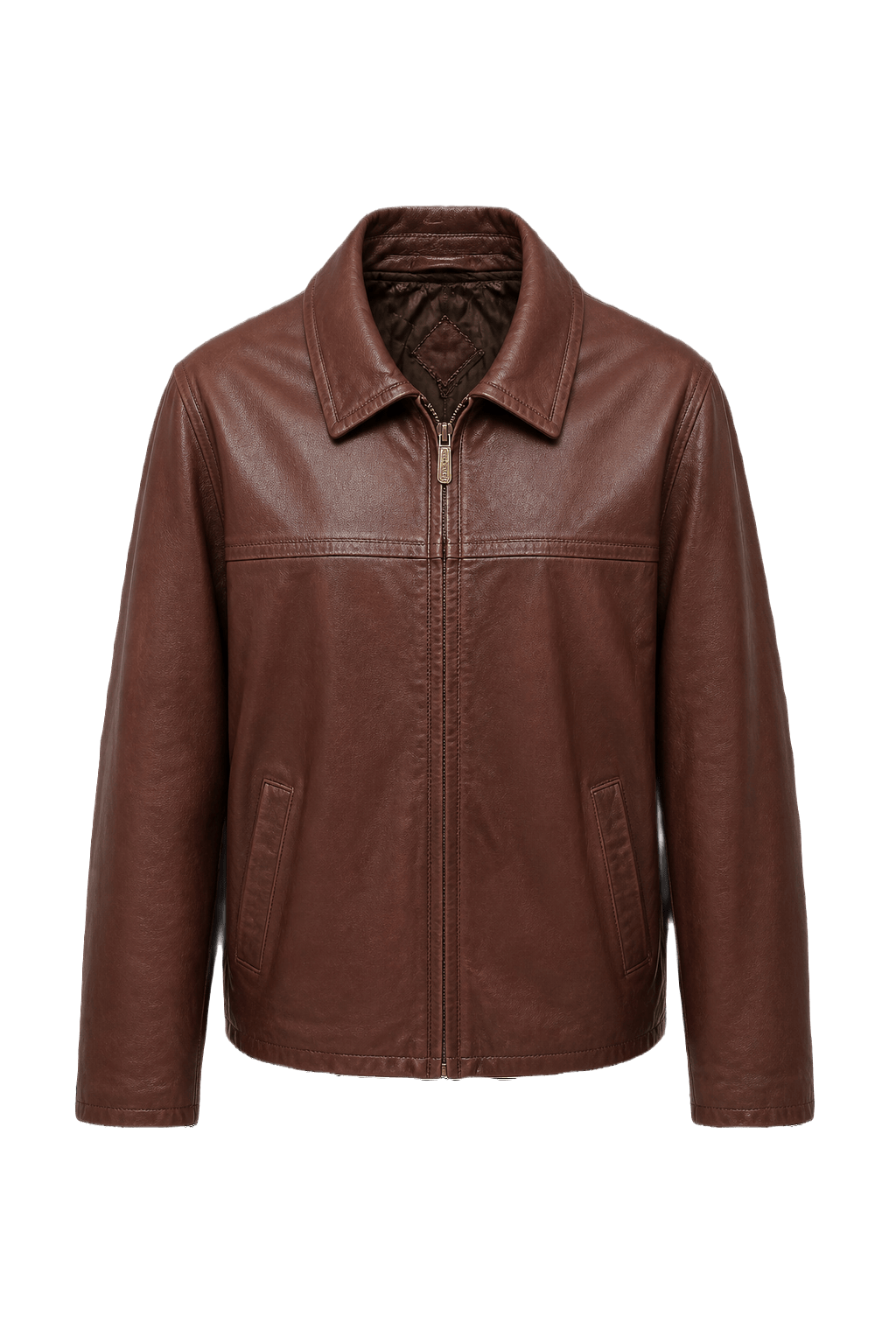 1990s Brown Leather Jacket - Front View