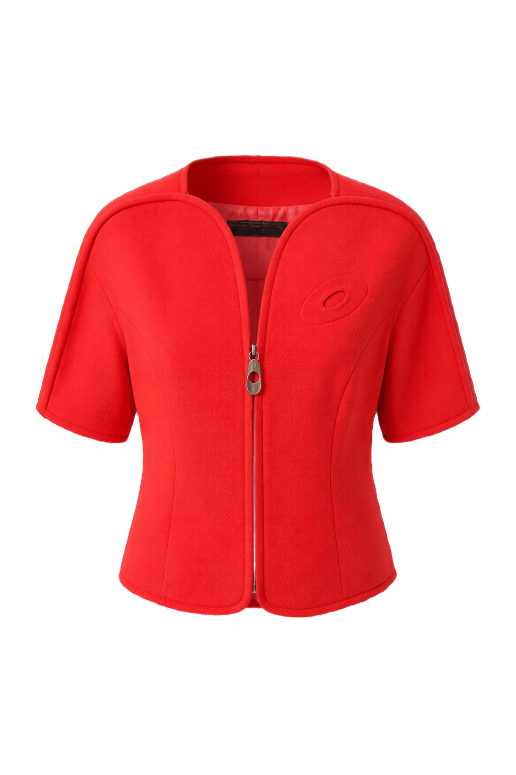 1980s Red Wool Blend Jacket - Front View