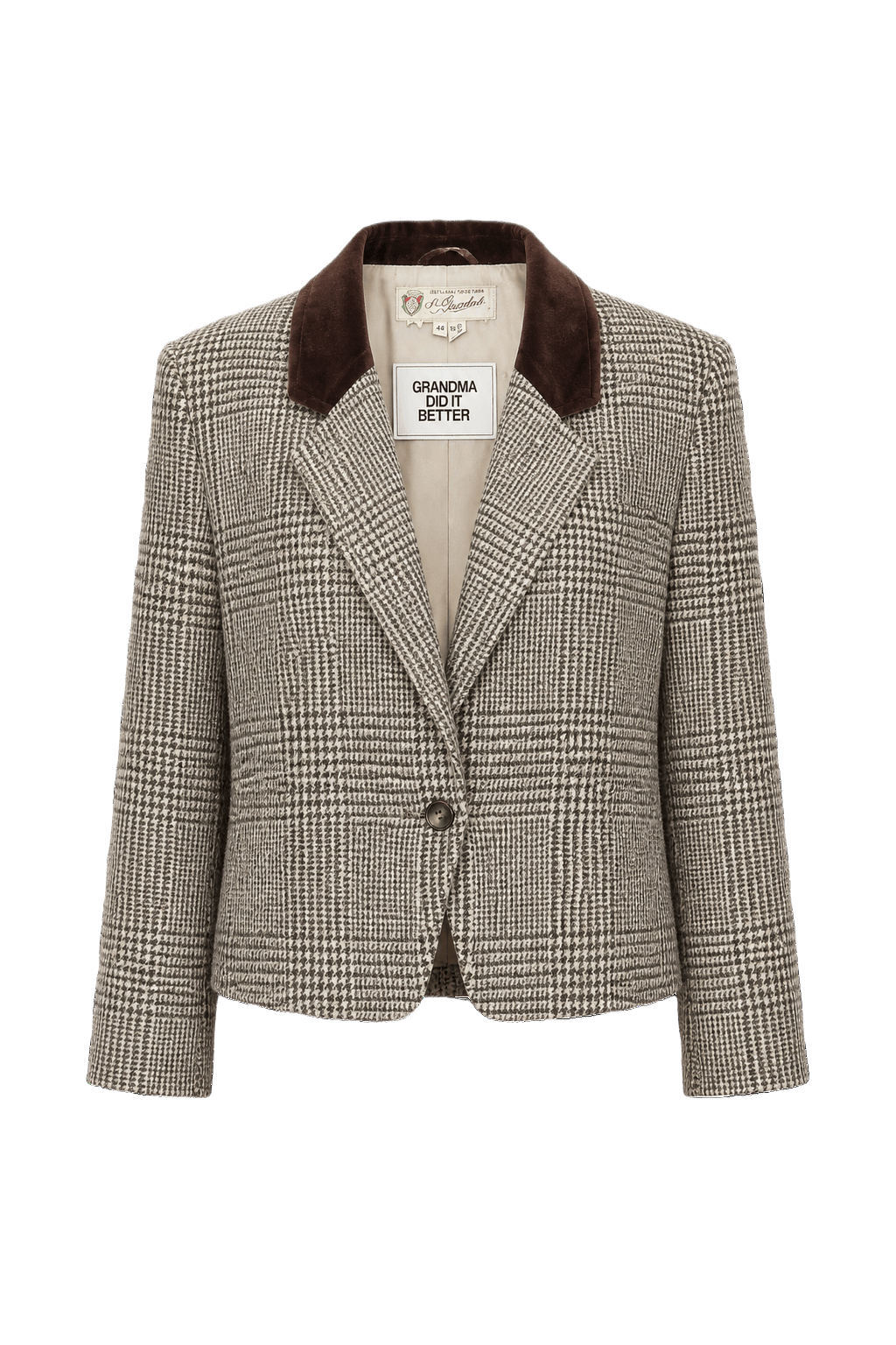 1970s Brown Wool Blend Blazer - Front View