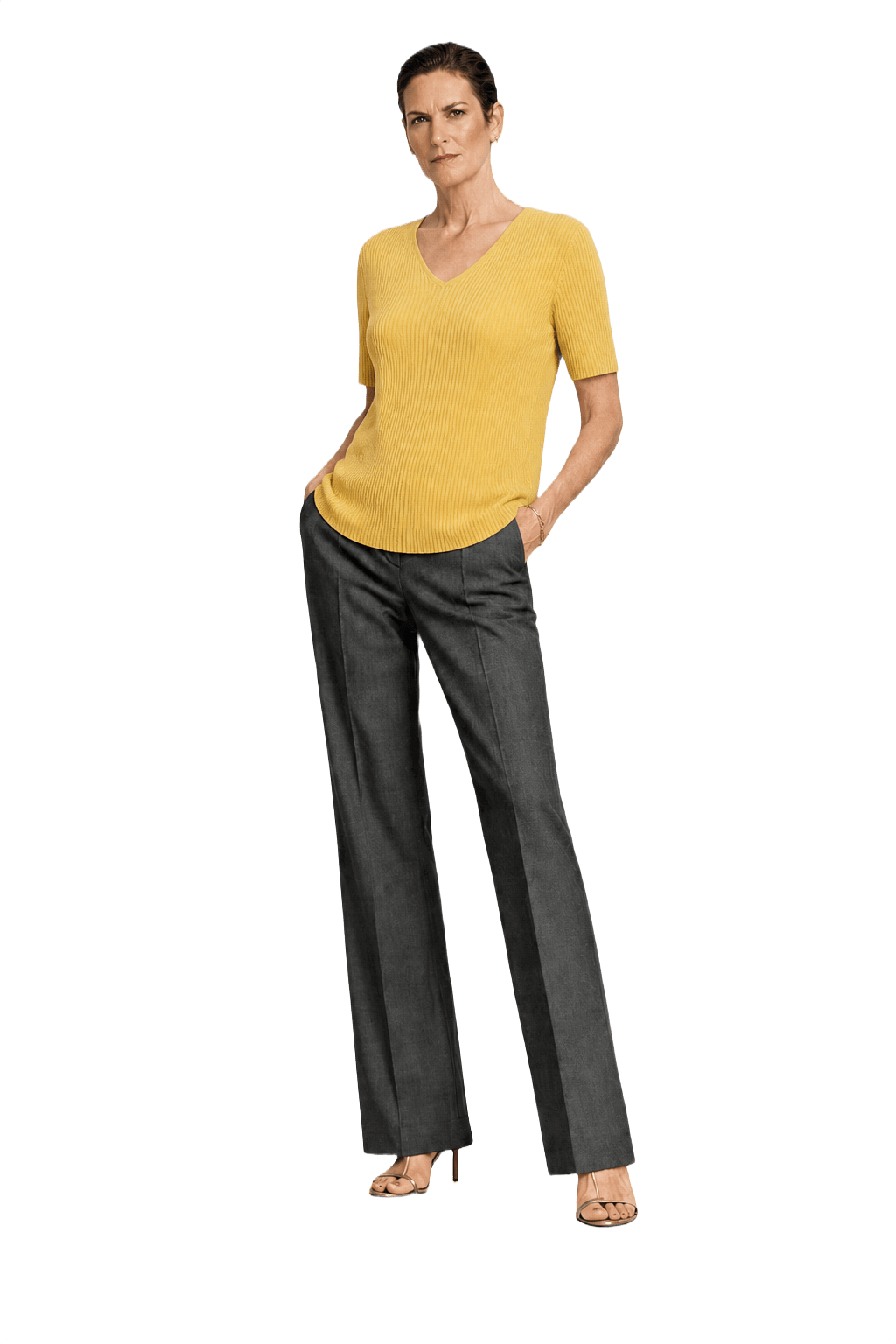 1990s Yellow Wool Blend Sweater - Model