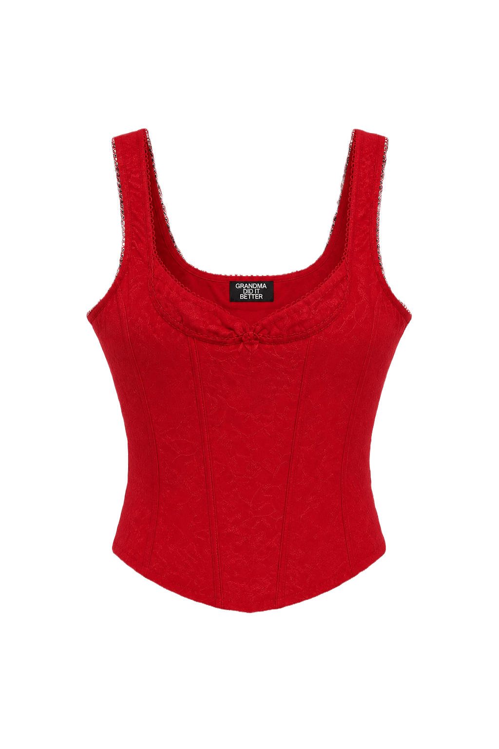 1990s Red Cotton Blend Tank Top - Front View