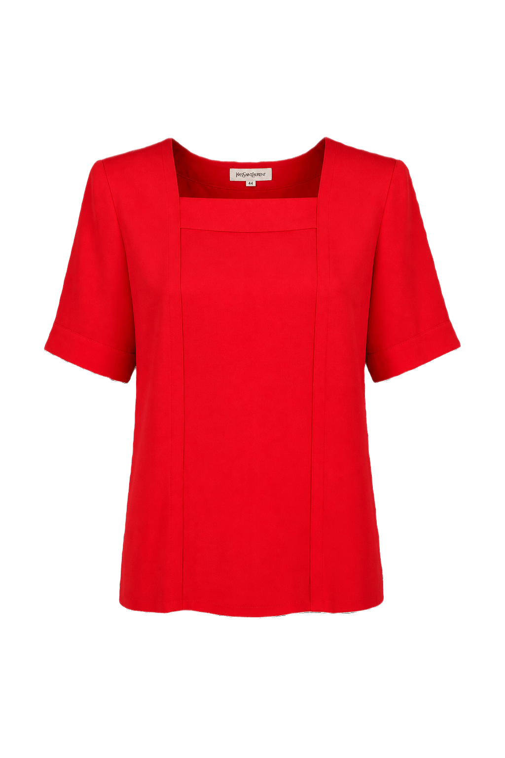 1980s Red Unknown Blouse - Front View