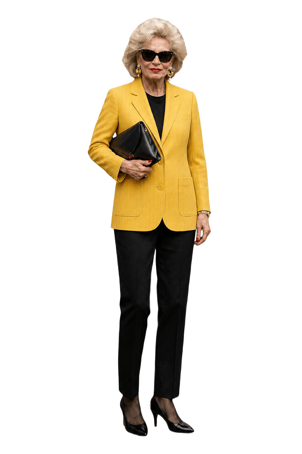 1980s Bright Yellow Wool Blend Blazer - Model
