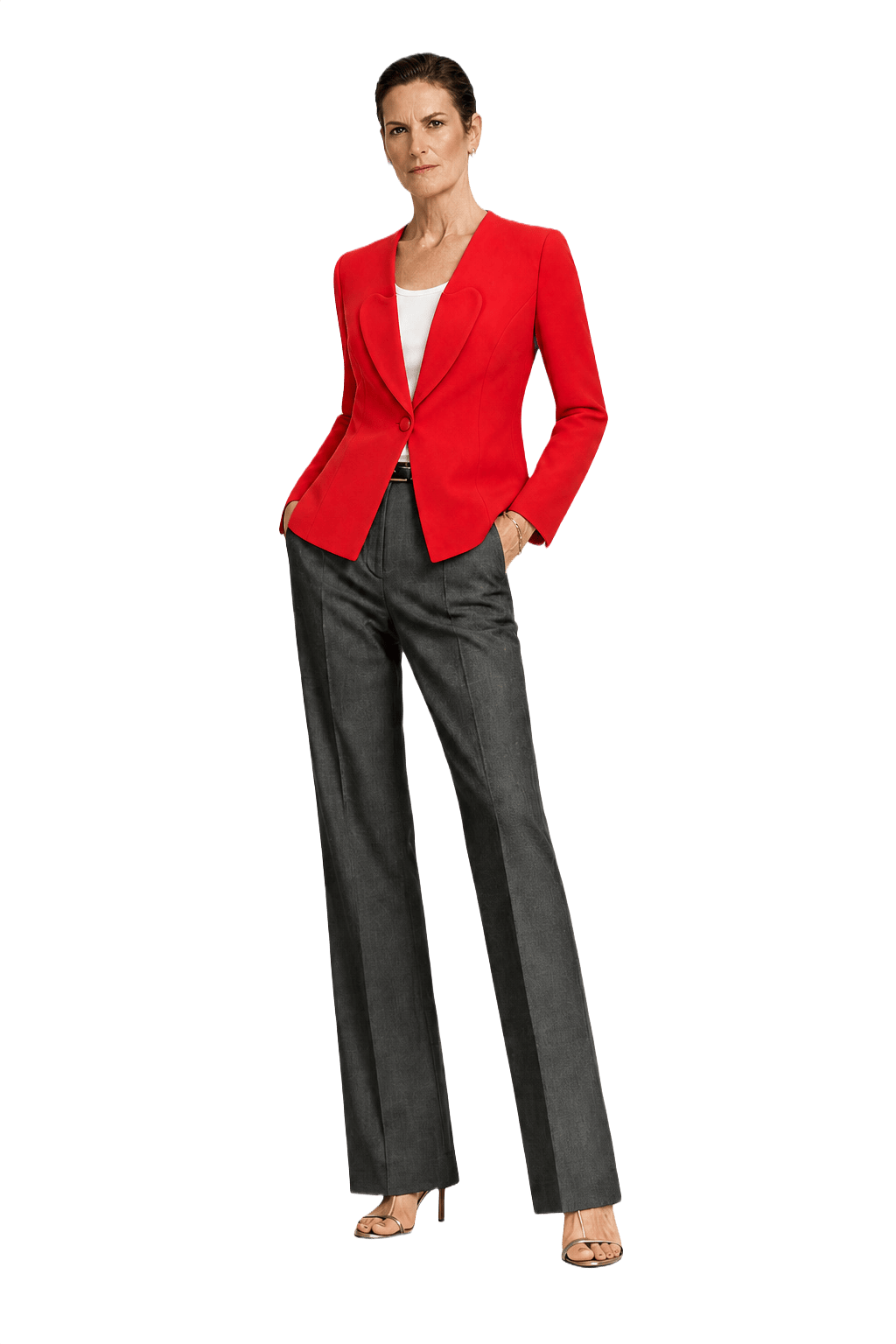 1990s Bright Red Wool Blend Blazer - Model
