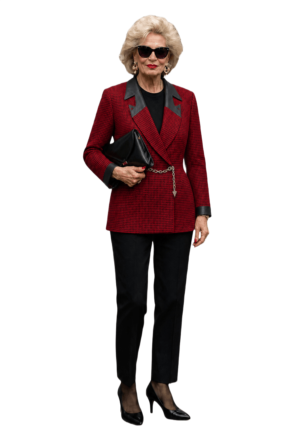 1980s Red Wool Blend Blazer - Model