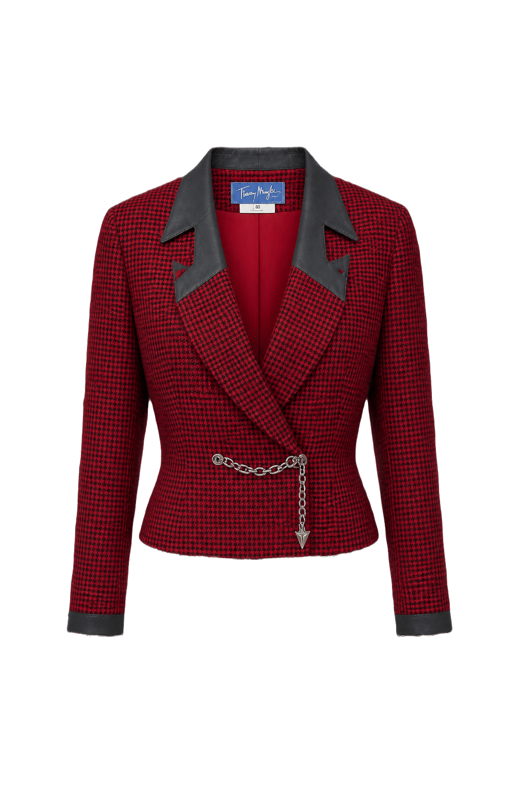 1980s Red Wool Blend Blazer - Front View