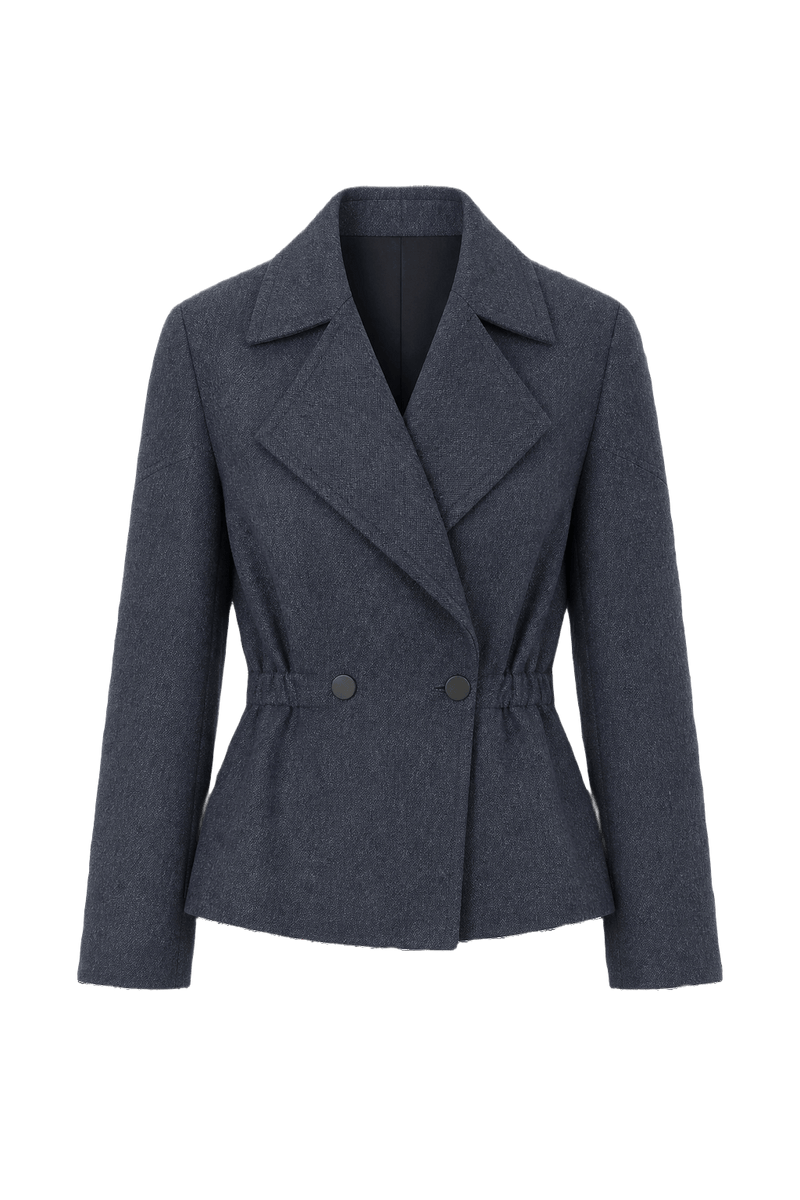 1980s Charcoal Grey Wool Blend Jacket - Front View