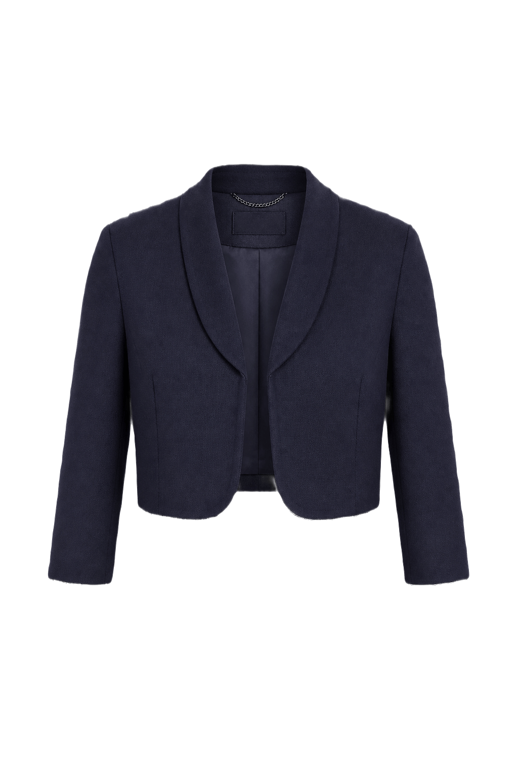 1990s Navy Blue Wool Blend Jacket - Front View