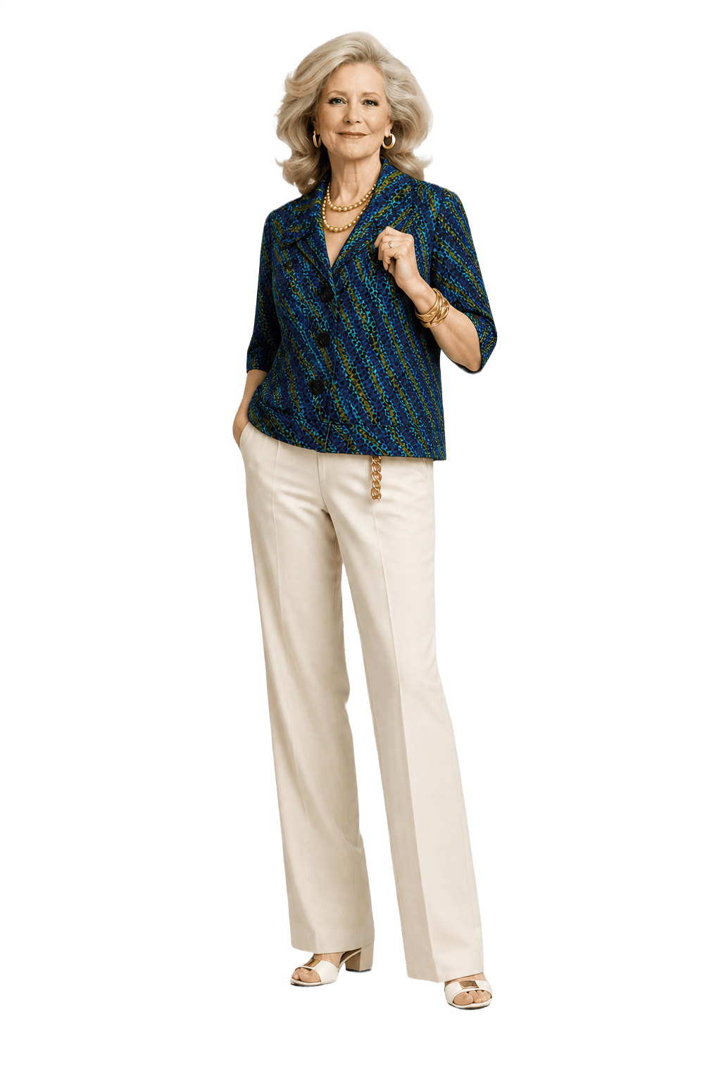 1970s Blue Smooth Jacket - Model