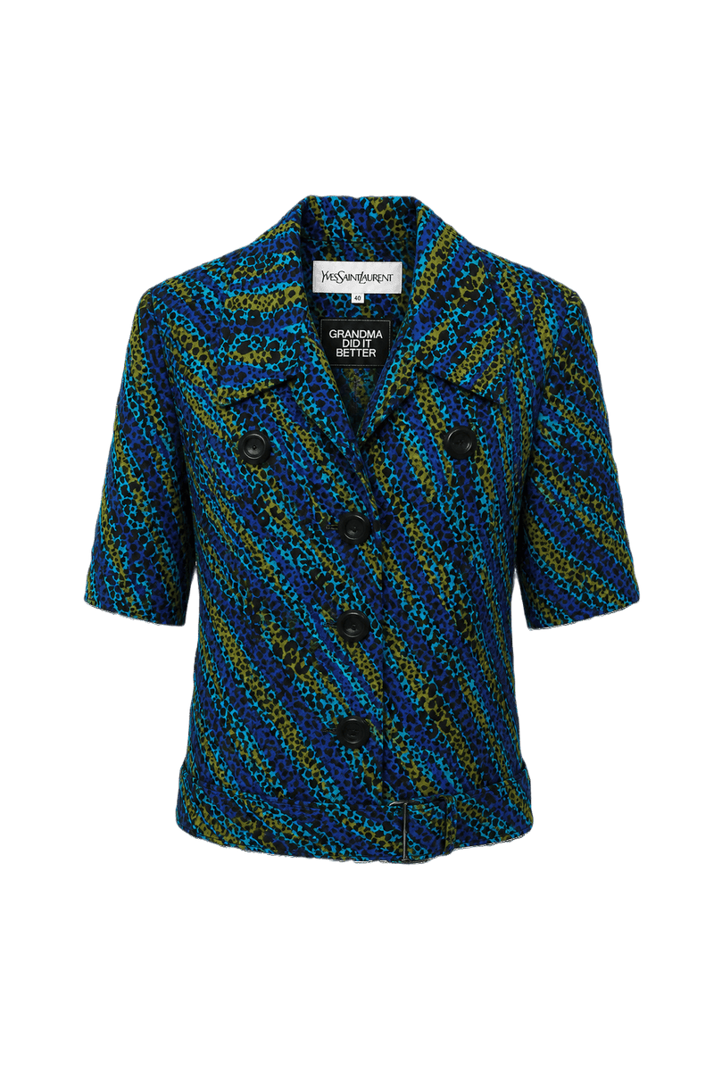 1970s Blue Smooth Jacket - Front View