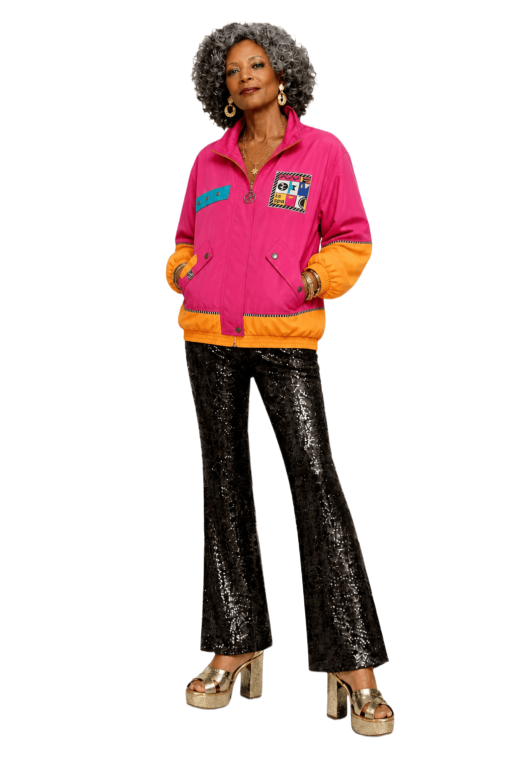1980s Pink Nylon Jacket - Model