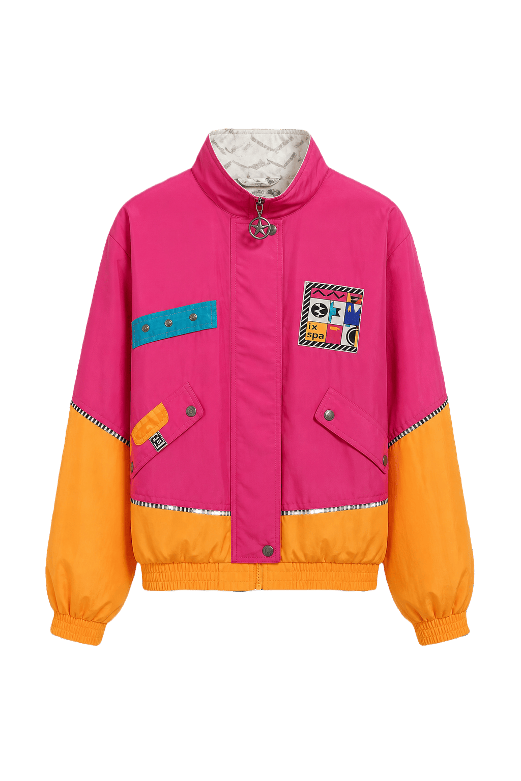 1980s Pink Nylon Jacket - Front View
