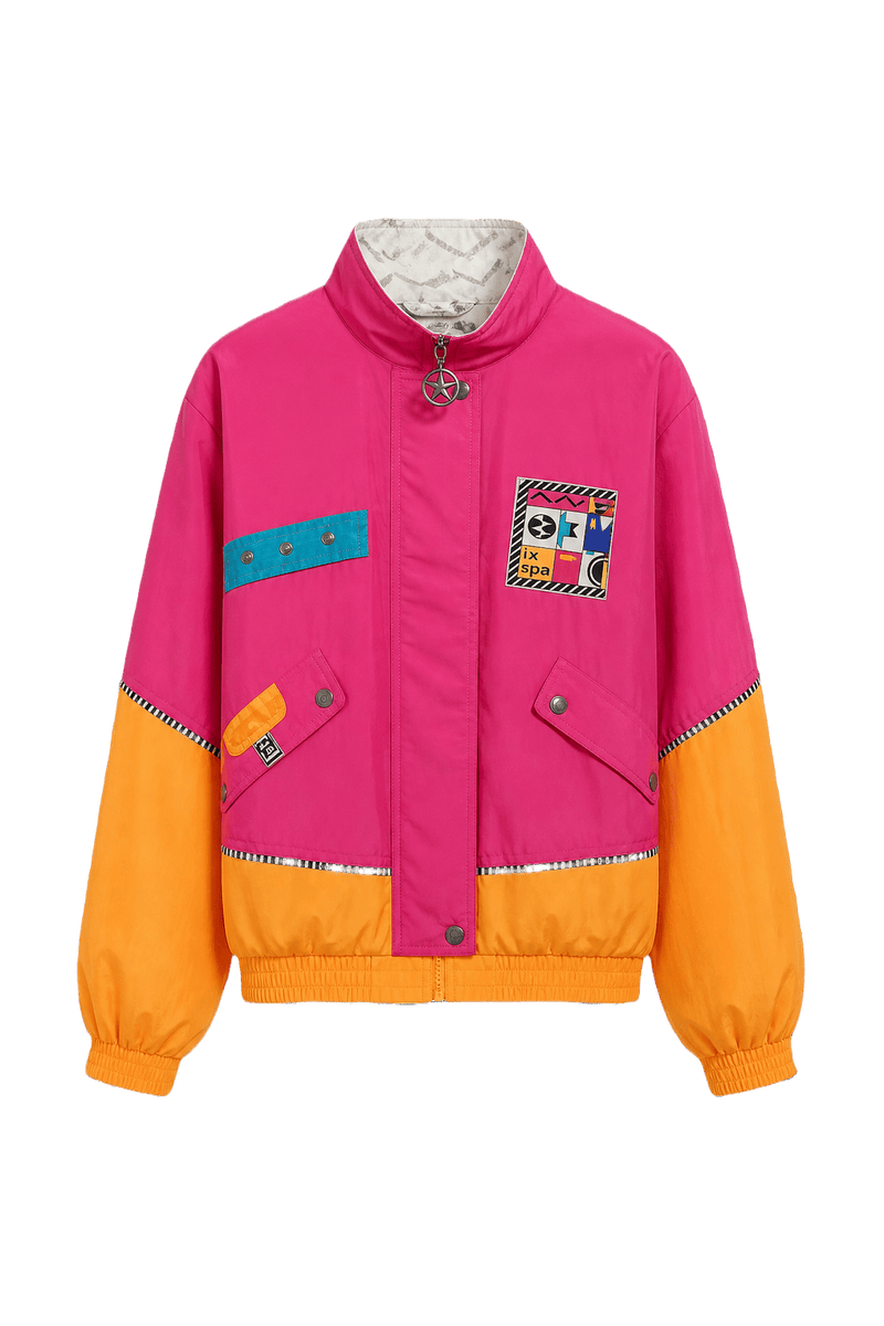 1980s Pink Nylon Jacket - Front View