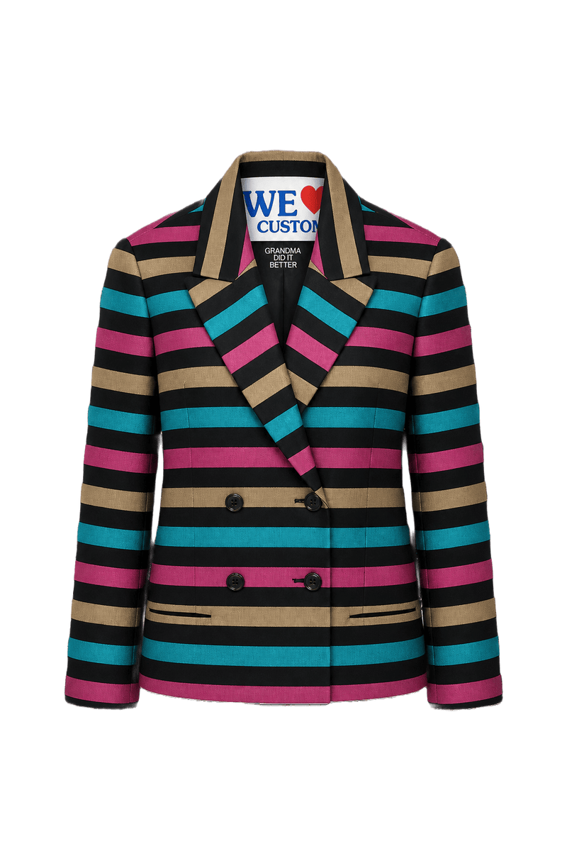 [1970s] Multicolor Wool Blend Blazer - Front View