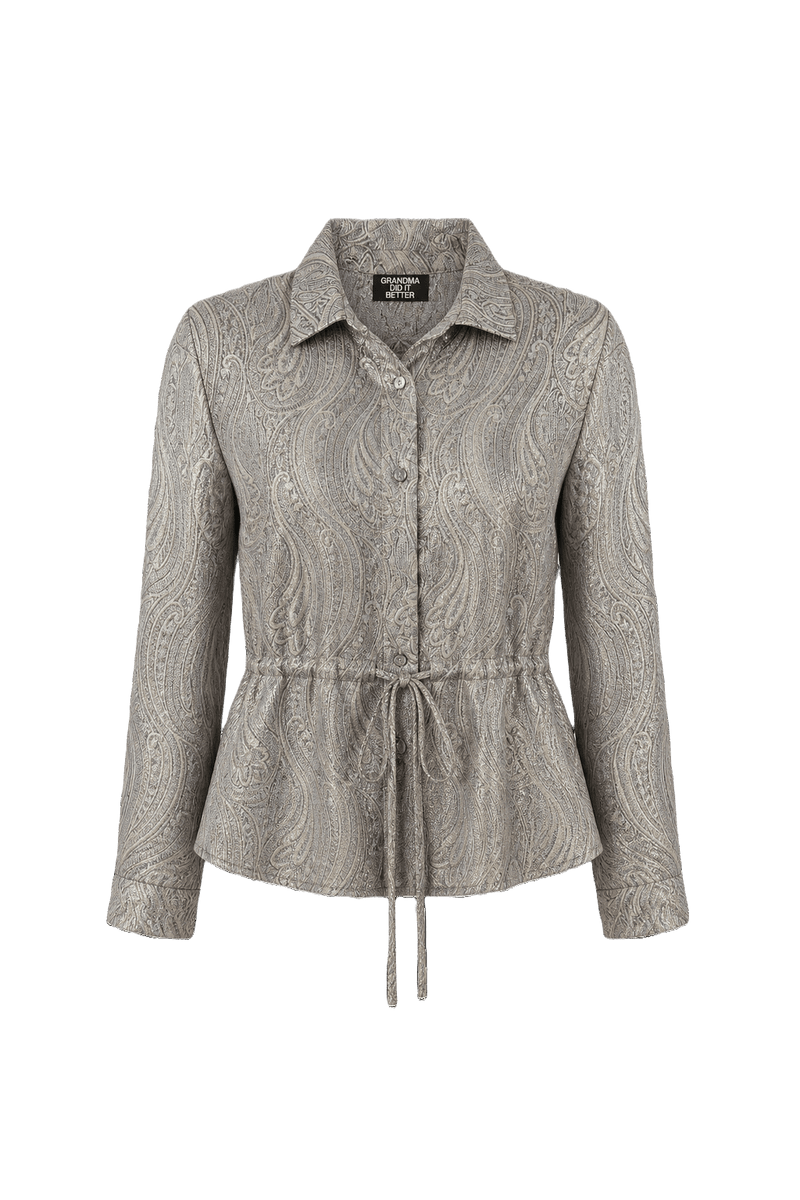 1960s Silver Synthetic Shirt - Front View