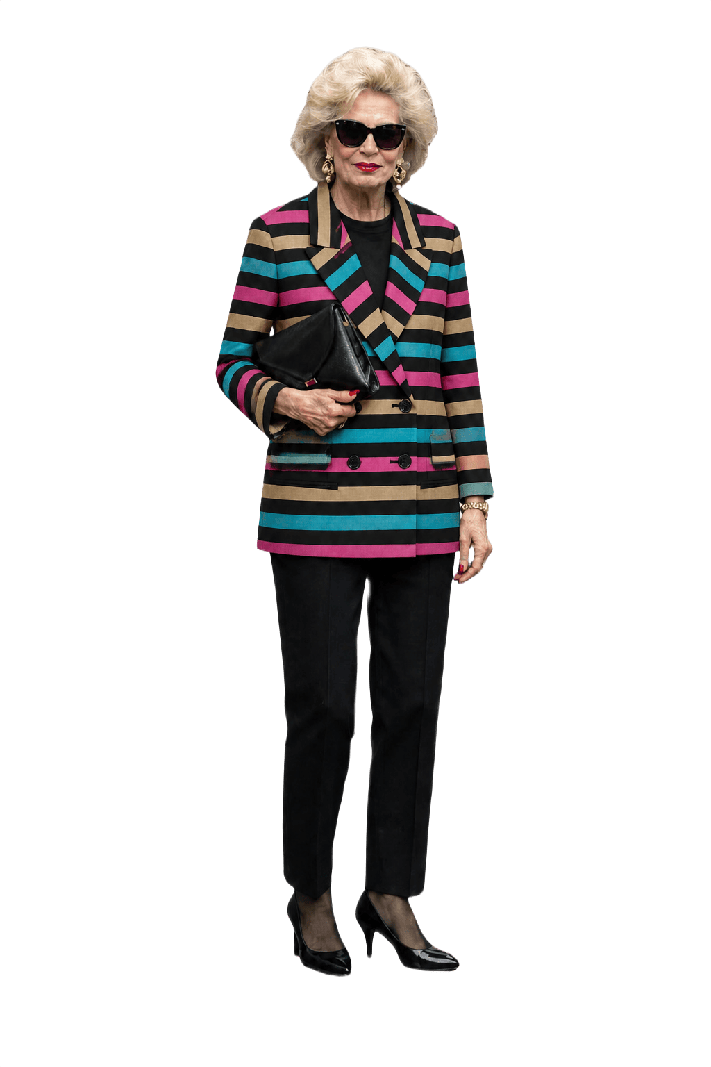 1980s Multicolor Wool Blend Blazer - Model