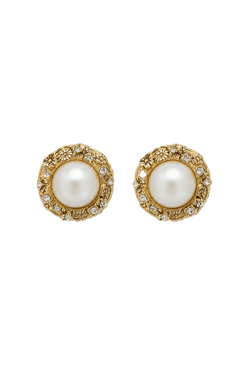 1980s Gold Metal Earrings - Front View