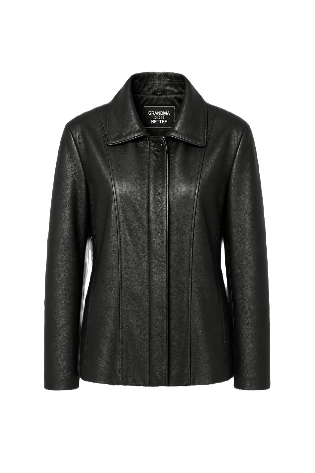 1990s Black Leather Women's Leather Jacket - Front View