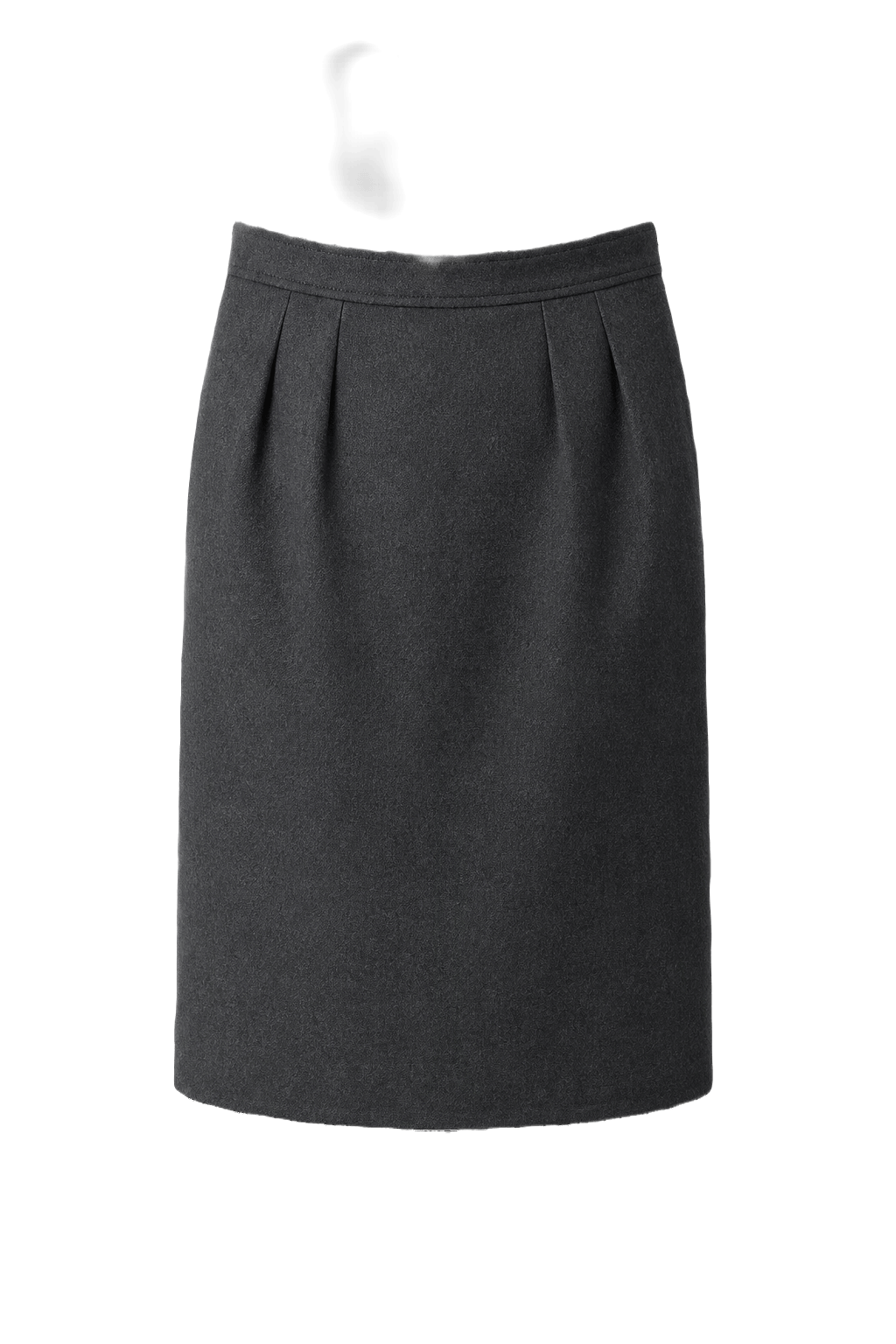 1970s Charcoal Grey Wool Blend Skirt - Front View