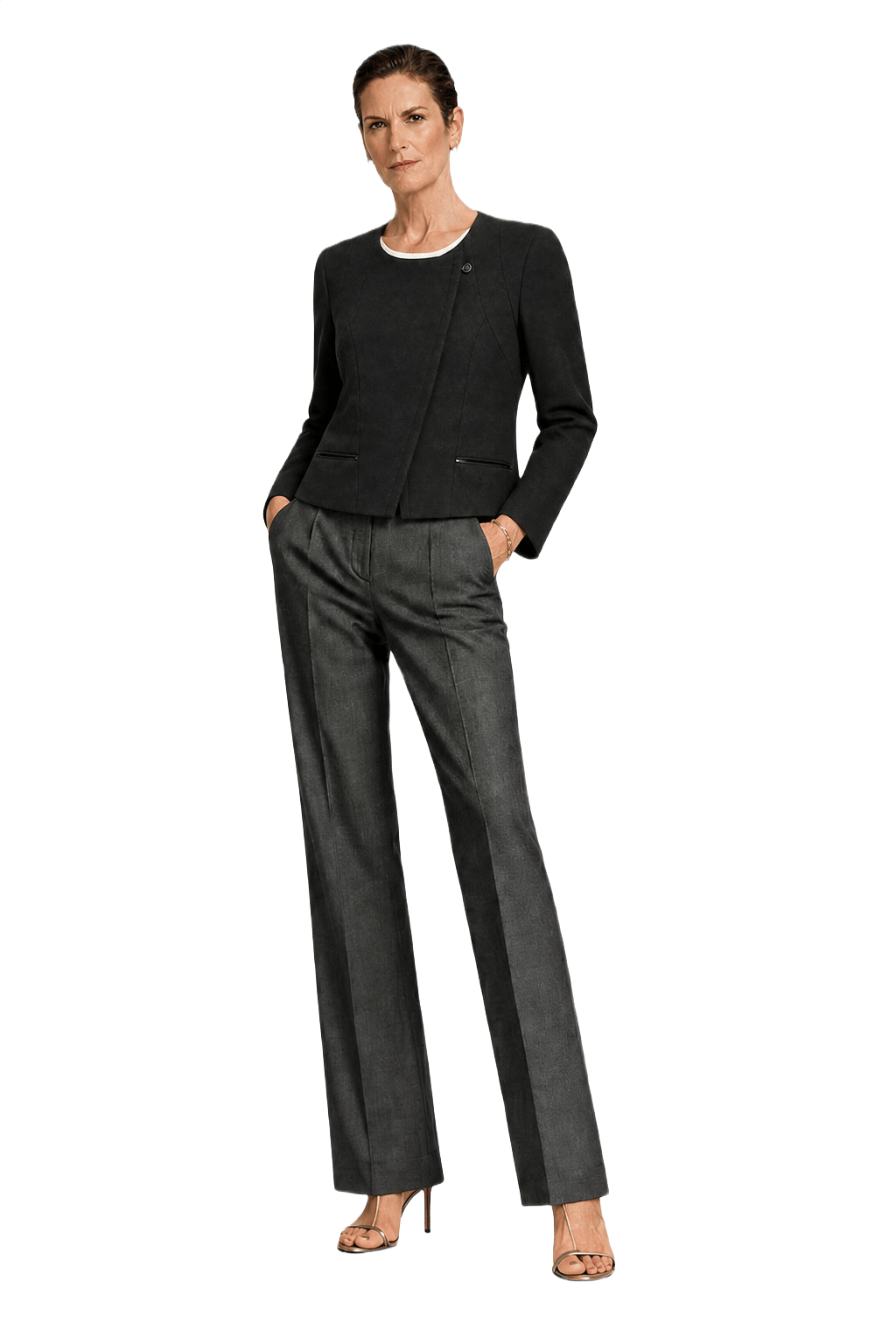 1990s Black Wool Blend Blazer - Model