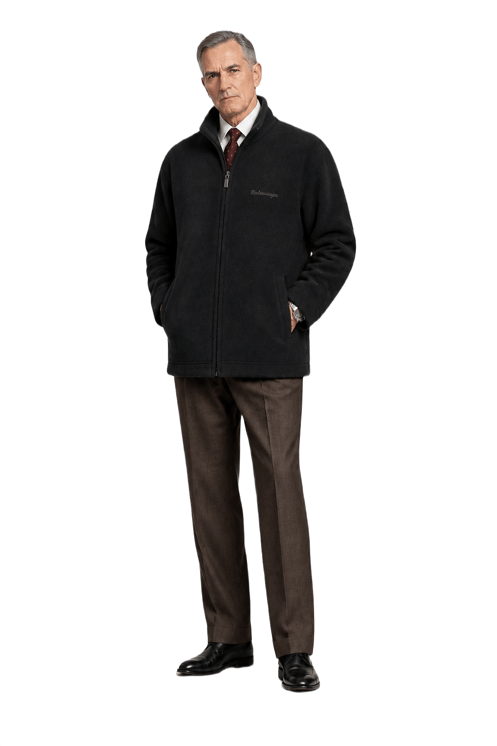 1990s Black Fleece Jacket - Model