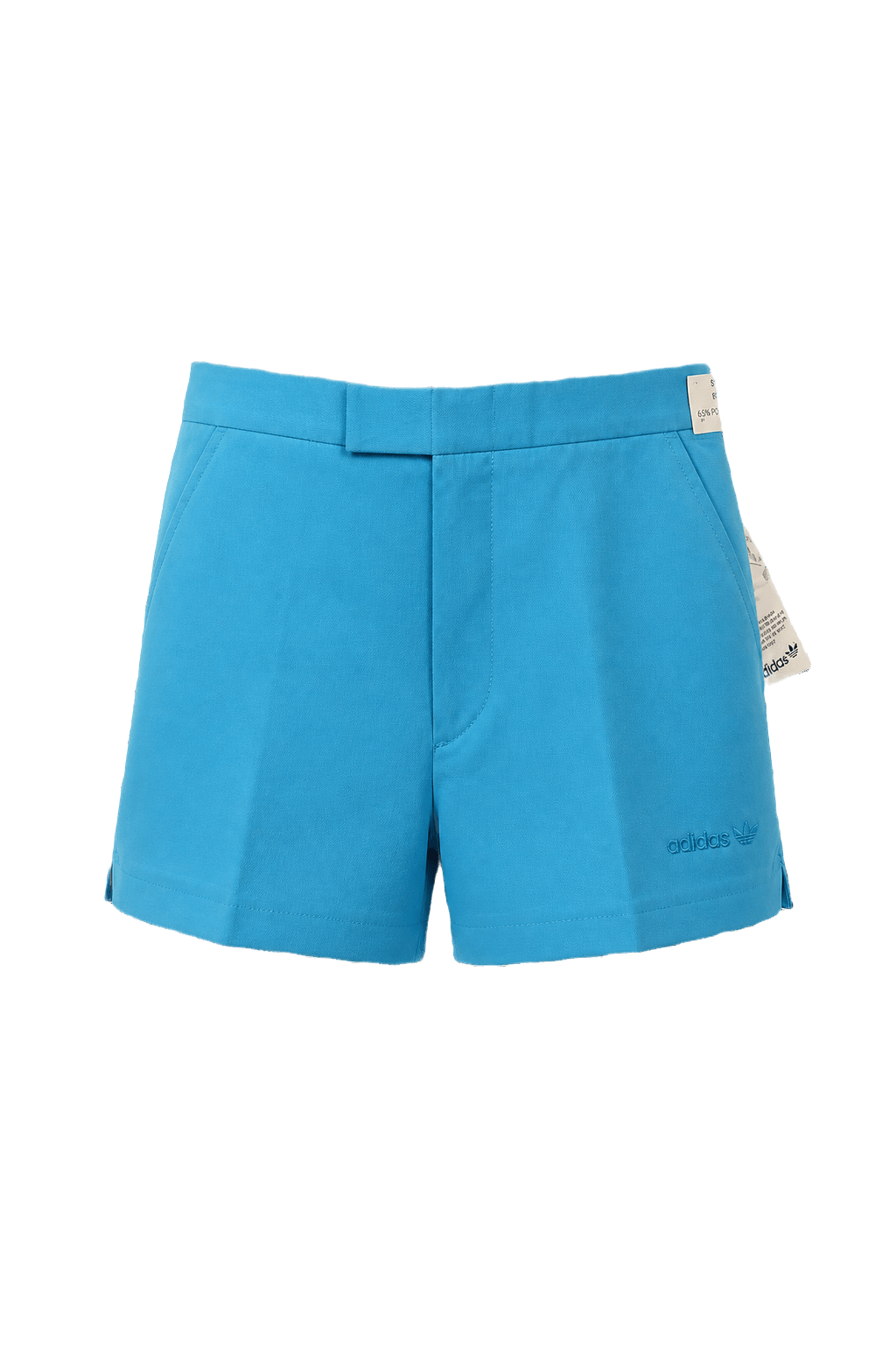 1980s Bright Blue Polyester Blend Shorts - Front View