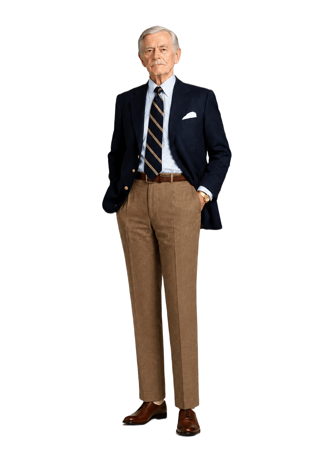 1960s Brown Wool Blend Trousers - Model