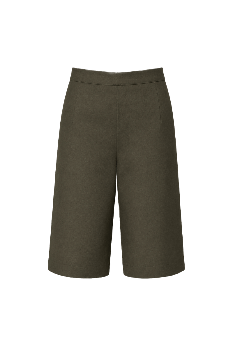1970s Olive Green Wool Blend Trousers - Front View