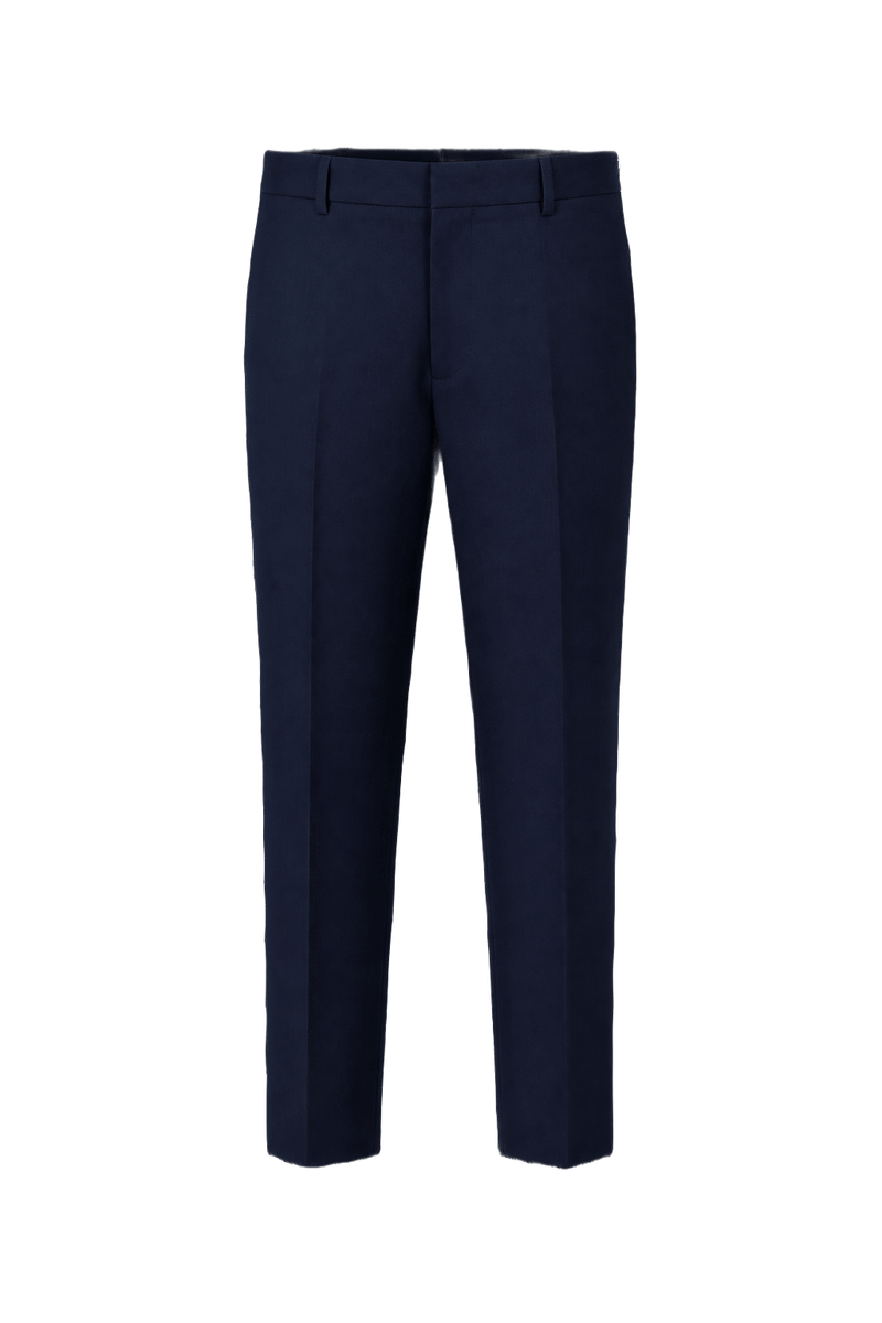1960s Navy Blue Wool Blend Pants - Front View