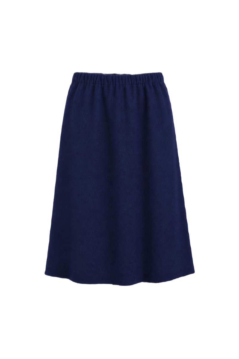 1960s Vivid Blue Wool Blend Skirt - Front View