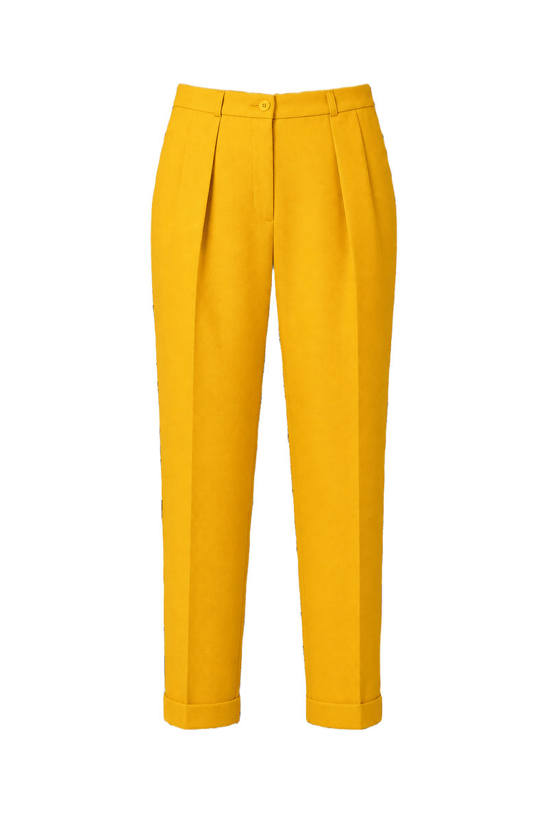 1960s Bright Yellow Polyester Pants - Front View