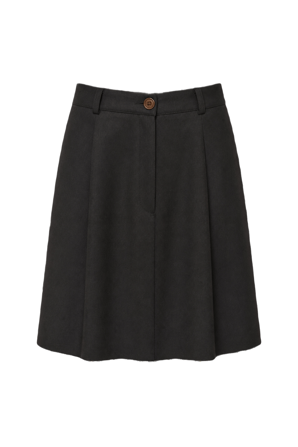 1970s Dark Brown Wool Blend Skirt - Front View