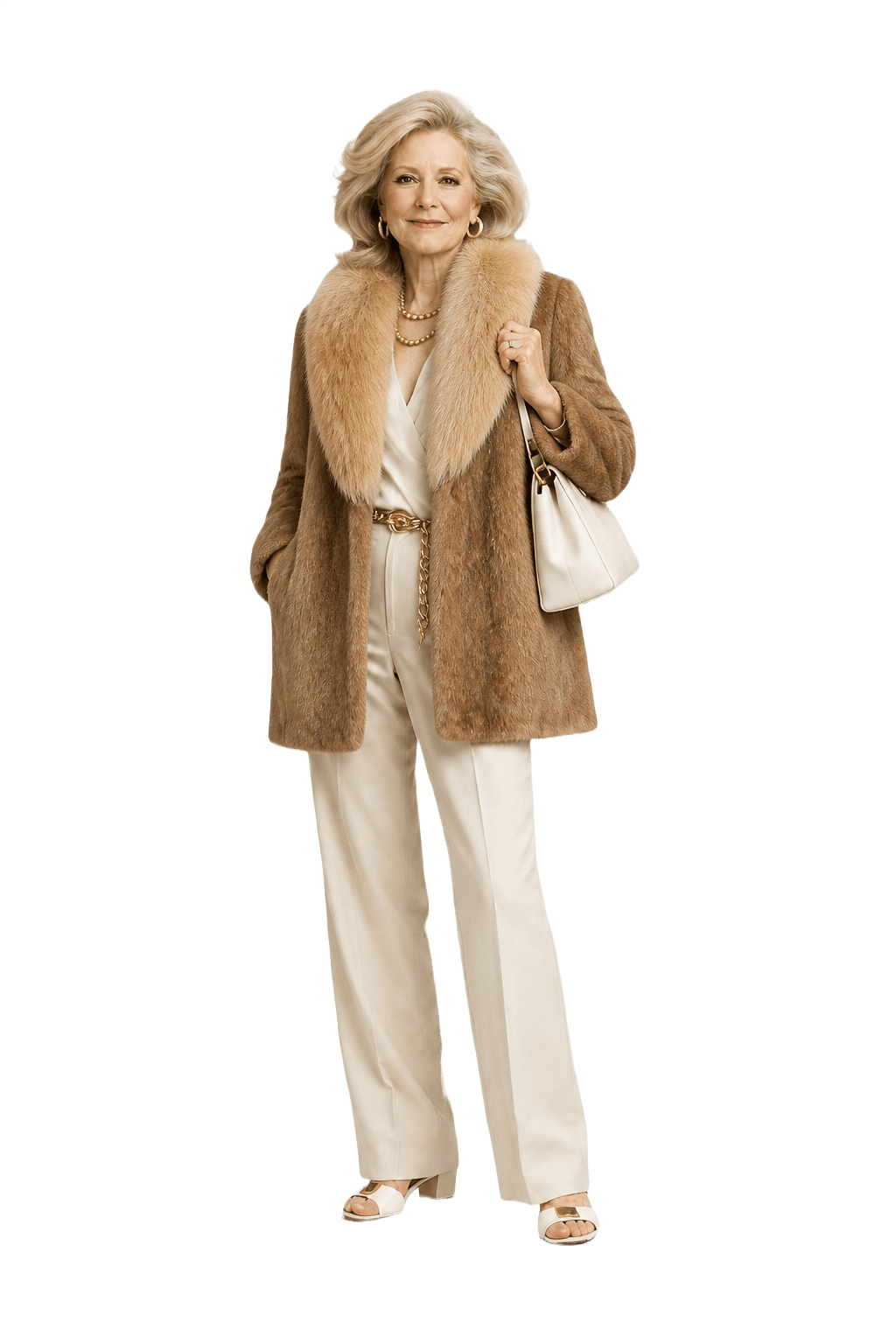 1970s Brown Fur Coat - Model