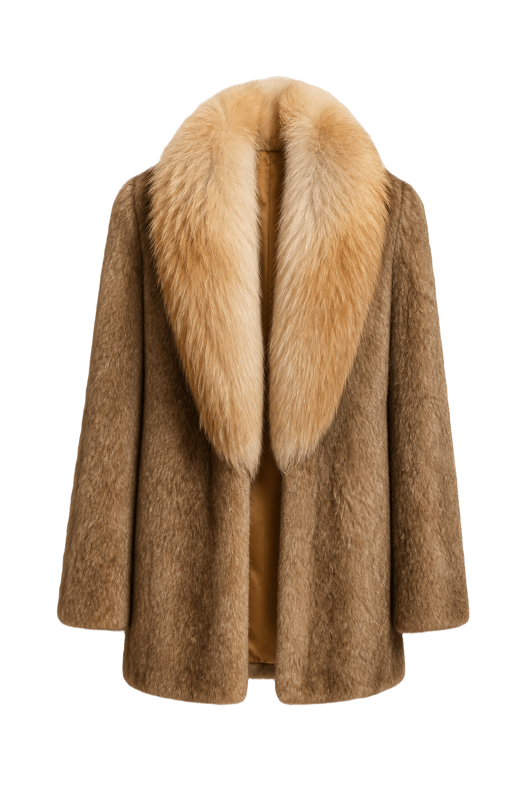 1970s Brown Fur Coat - Front View