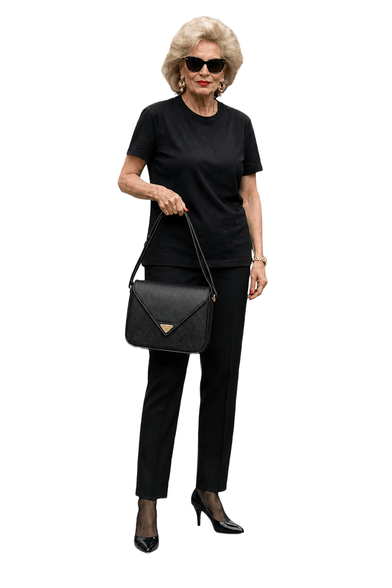 1980s Black Leather Bag - Model