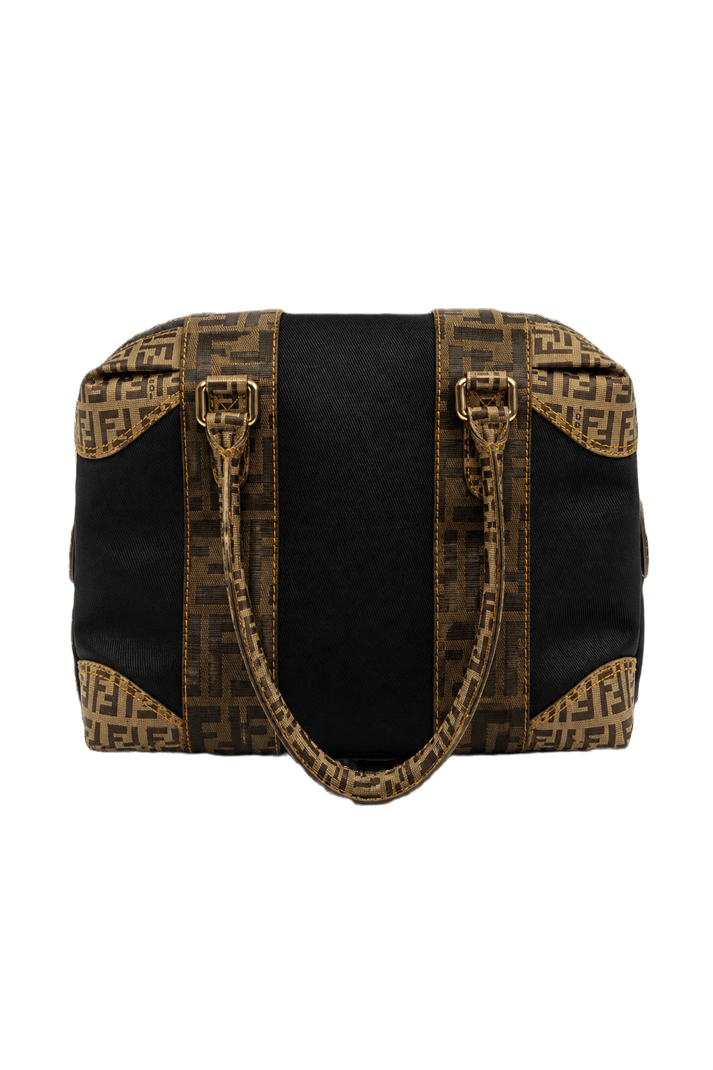 1980s Black Canvas Bag - Front View