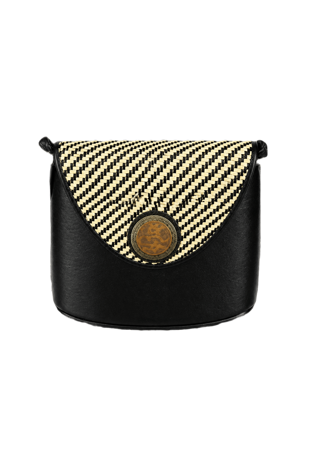 1980s Black Synthetic Bag - Front View